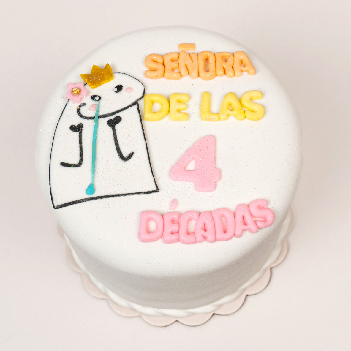 Torta temática flork o torta bento de cumpleaños señora de las 4 décadas
