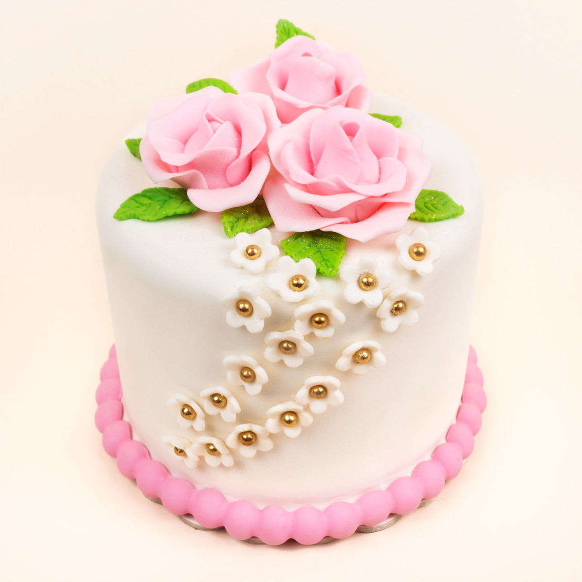 Torta floral de rosas rosadas