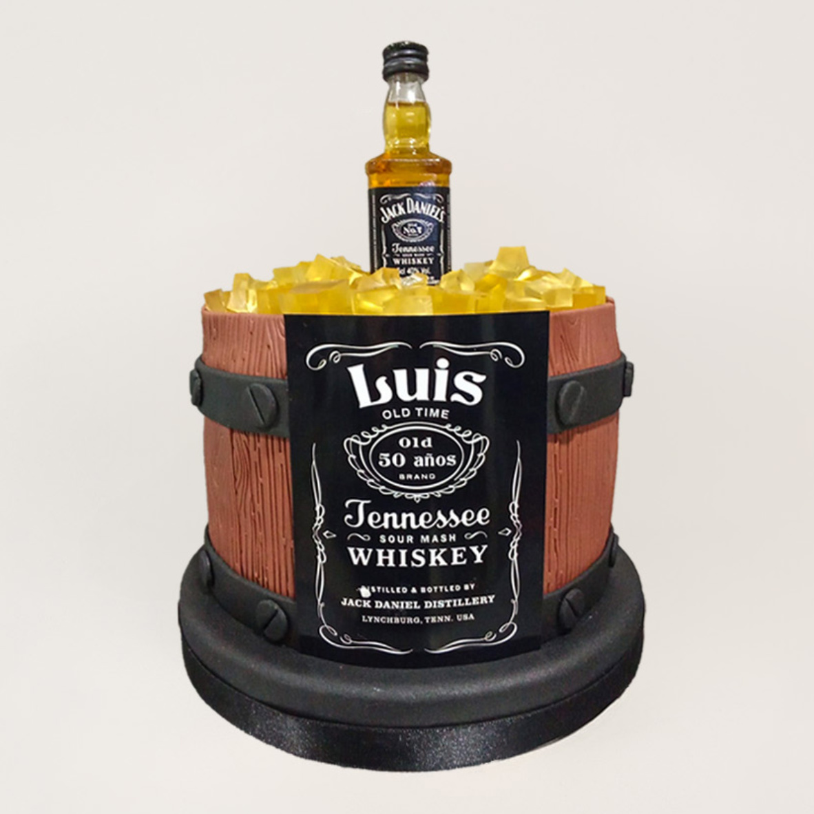 Torta barril whiskero con Jack Daniels