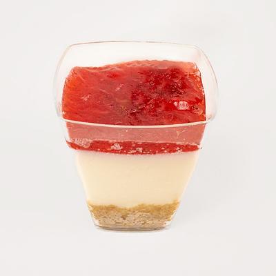 Mini shots de cheesecake de fresa