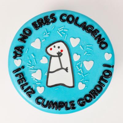 Torta temática flork o torta bento de cumpleaños "Ya no eres colágeno ¡Feliz cumpleaños gordito!"