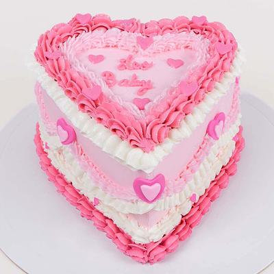 Torta corazón rosada