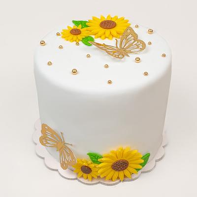 Torta floral de girasoles