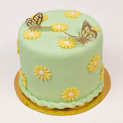 Torta flores amarillas